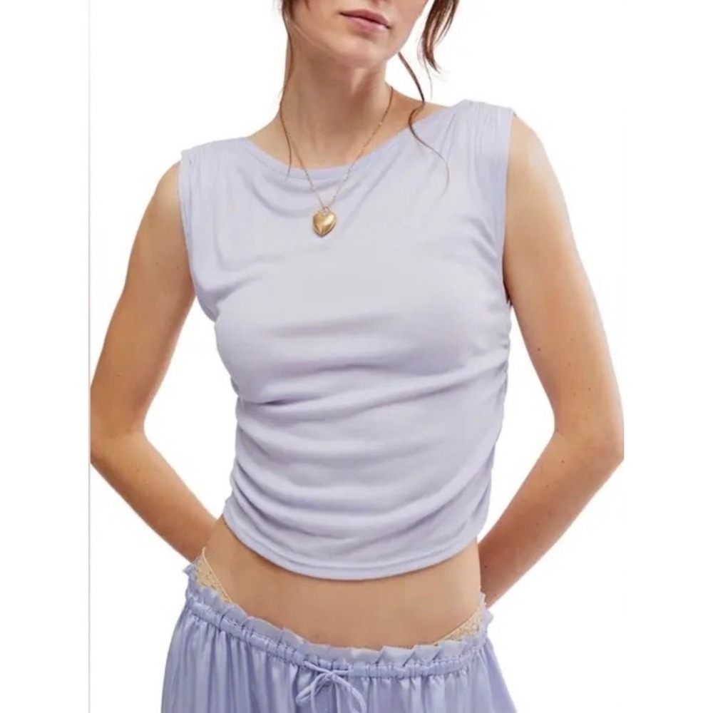 Free People Intimately Viscose Light Purple Sleeveless Top Womens M
